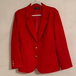 Haberdashery Red Pockets Two Buttons Women's Blazer Size 10